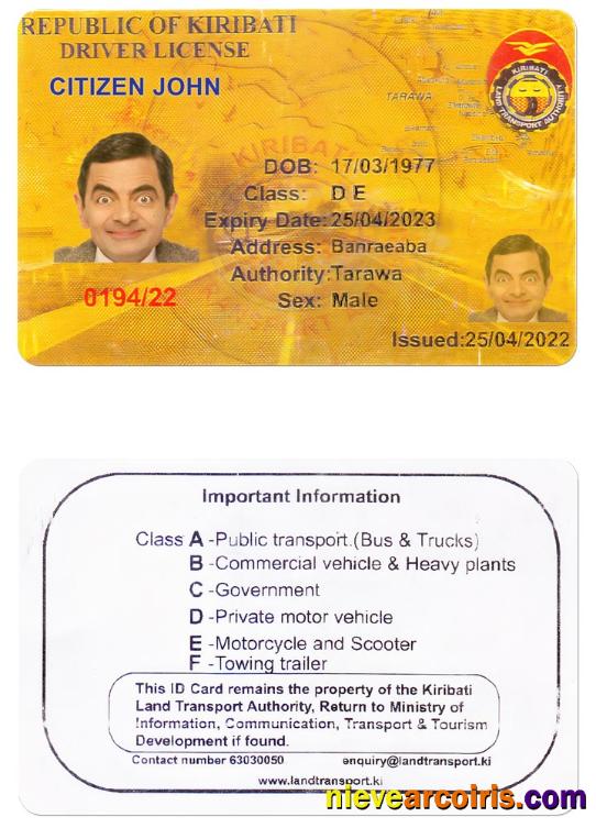 KIRIBATI driving license